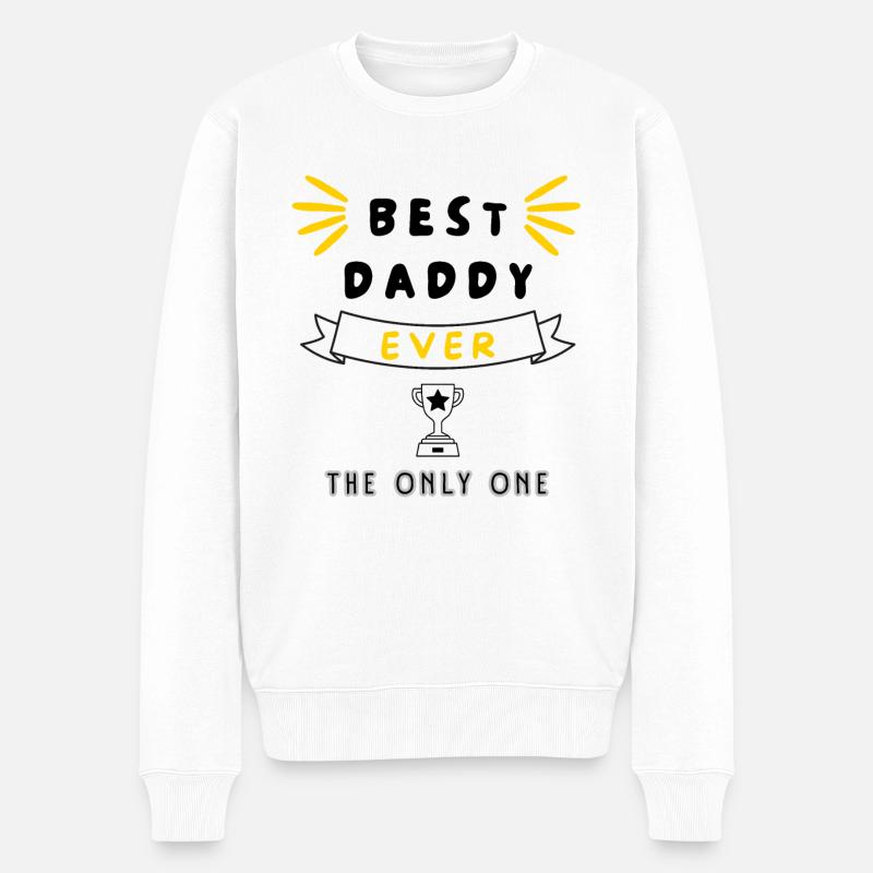 Bester Papa aller Zeiten - Der Einzige - Männer Premium Bio Pullover - Weiß