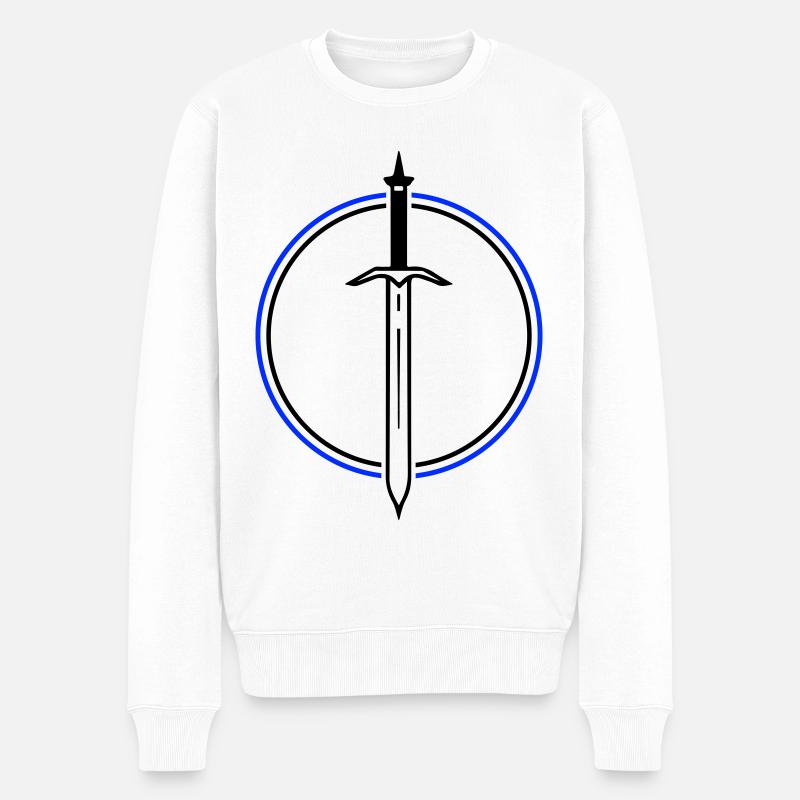 Schwert Icon - Männer Premium Bio Pullover - Weiß