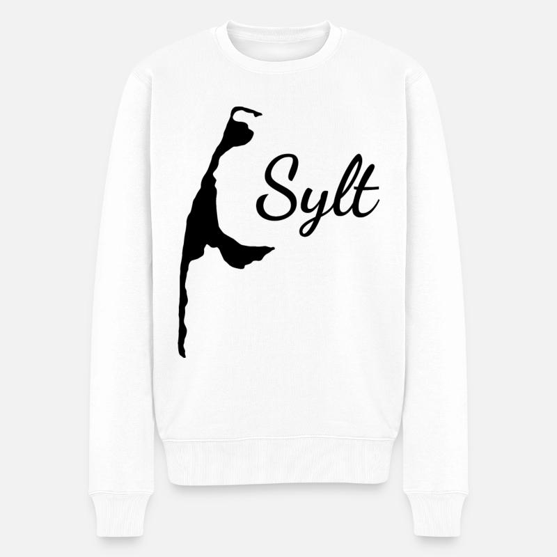 SYLT - Männer Premium Bio Pullover - Weiß