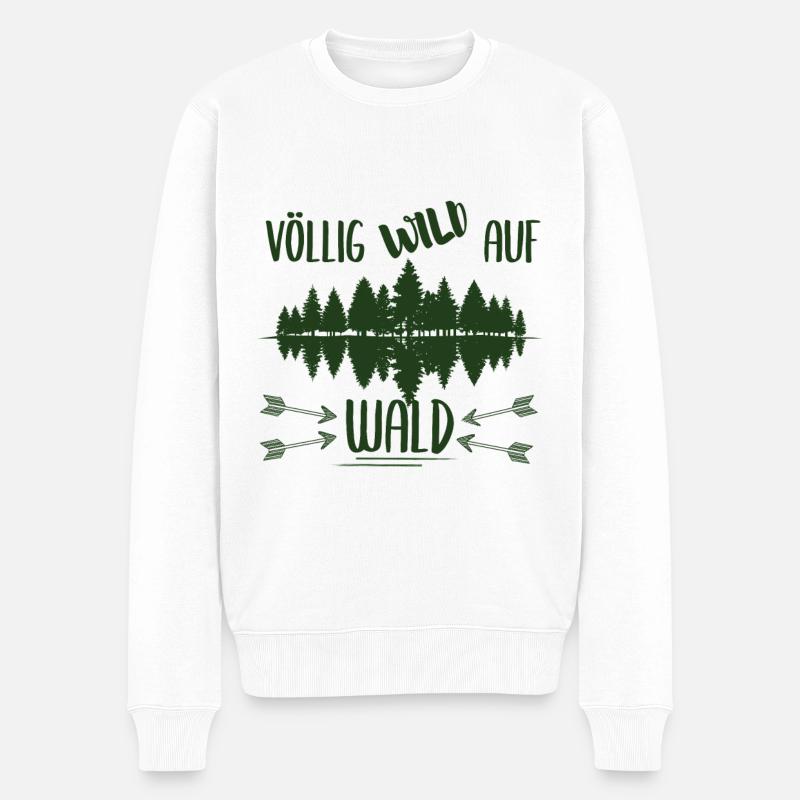 Wald Natur Waldmensch - Männer Premium Bio Pullover - Weiß