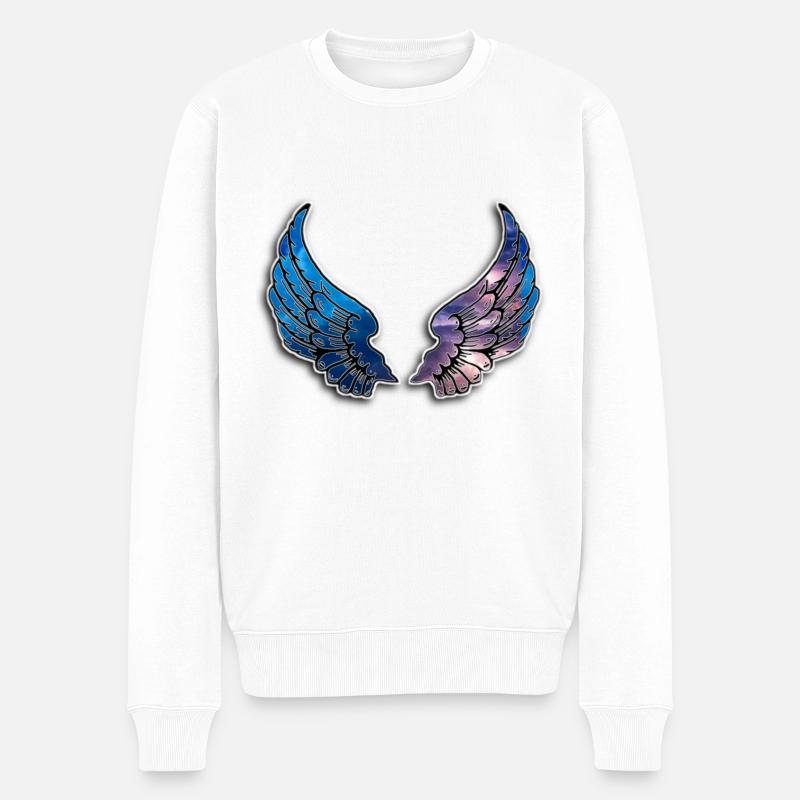 Conception d'ailes de galaxie - Pull Premium bio Homme - blanc