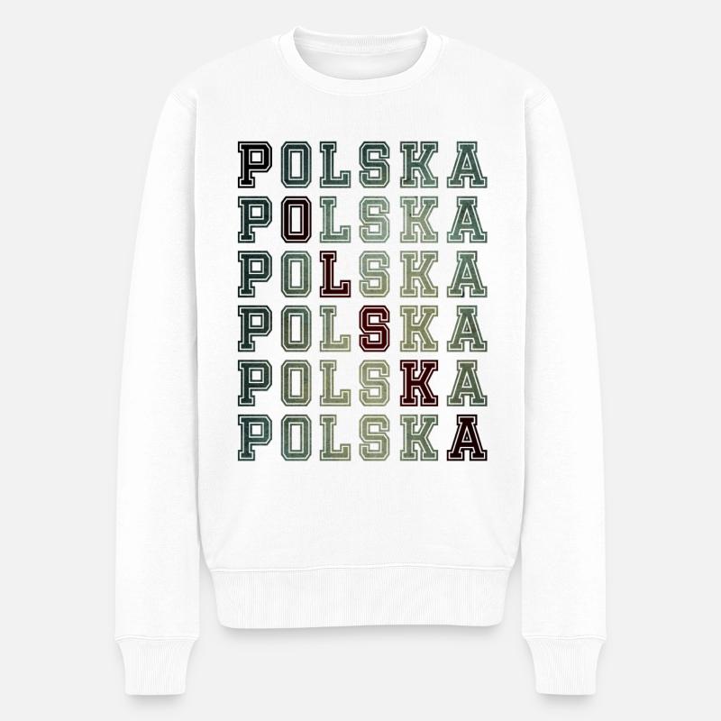 Polen Polska Nationalstolz - Männer Premium Bio Pullover - Weiß