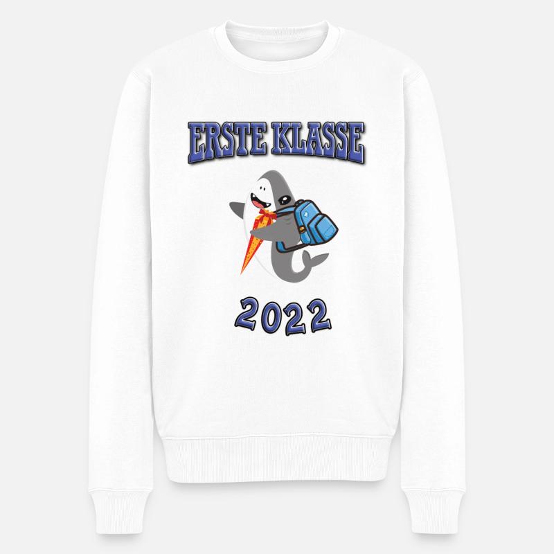Geschenk zur Einschulung - Männer Premium Bio Pullover - Weiß