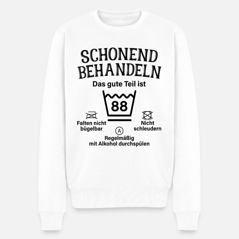 88. Geburtstag Schonend Behandeln 88 Teil Ist 88 - Männer Premium Bio Pullover - Weiß