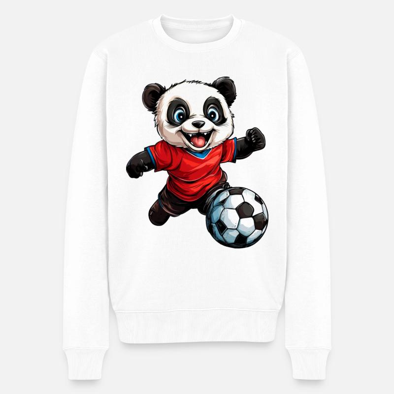 Football Pandas - Pull Premium bio Homme - blanc