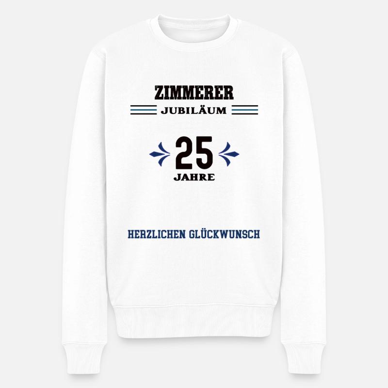 Zimmerer 25 Jahre Jubiläum 25. jähriges Jubilaeum - Männer Premium Bio Pullover - Weiß