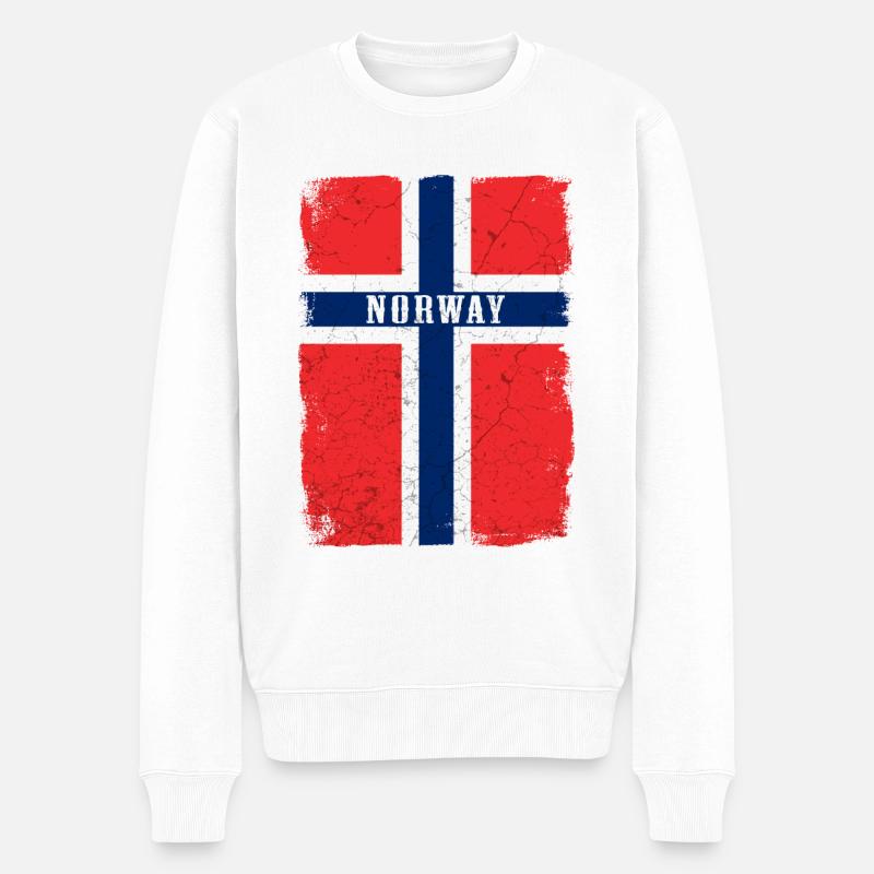 Drapeau norvégien - Pull Premium bio Homme - blanc