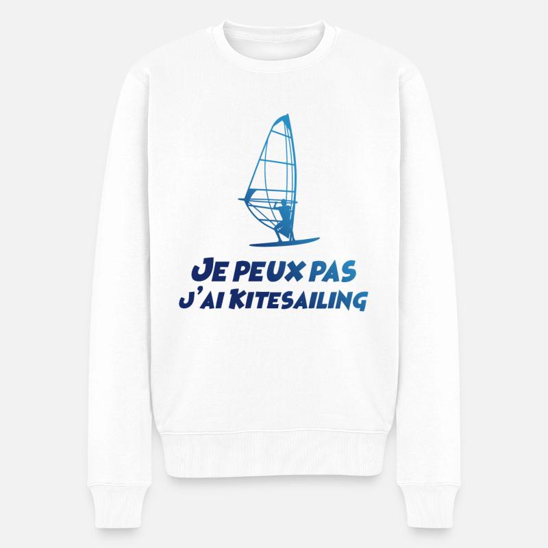 Je peux pas j'ai Kitesailing - Pull Premium bio Homme - blanc