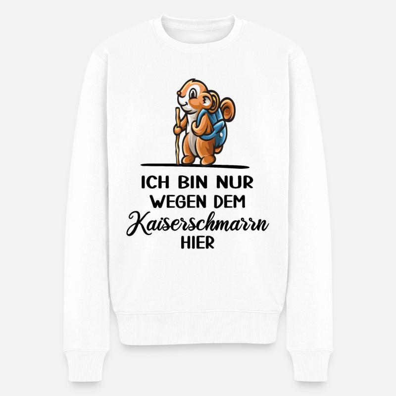 bergwandern kaiserschmarrn alpin via ferrata - Männer Premium Bio Pullover - Weiß