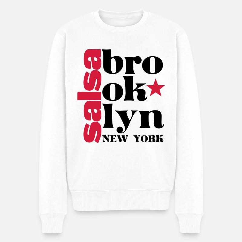 Salsa brooklyn NY - Salsa Dance Shirt - Männer Premium Bio Pullover - Weiß