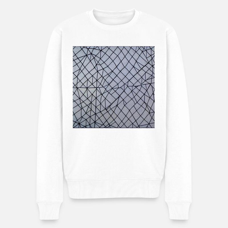 Grille d’art abstrait - Pull Premium bio Homme - blanc
