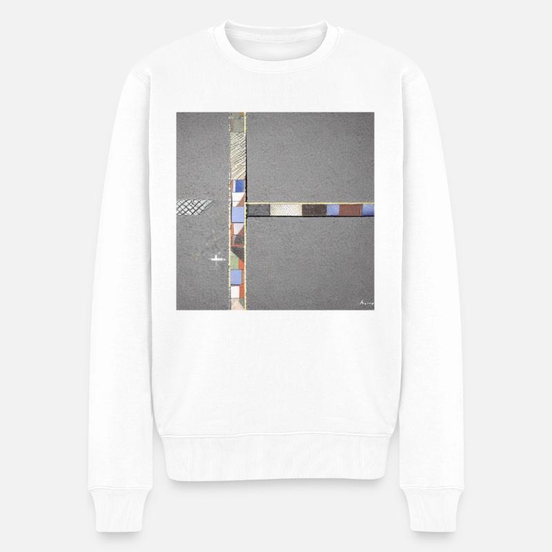 géométrie abstraiteT 90° - Pull Premium bio Homme - blanc