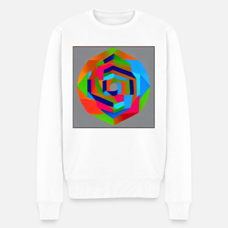 Géométrie abstraite Rose - Pull Premium bio Homme - blanc