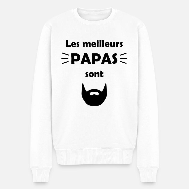 Les meilleurs papas sont barbus - Pull Premium bio Homme - blanc