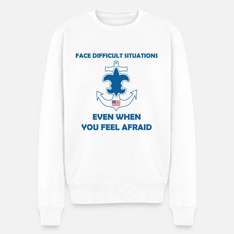 Seepfadfindergesetz Gelübde - Männer Premium Bio Pullover - Weiß