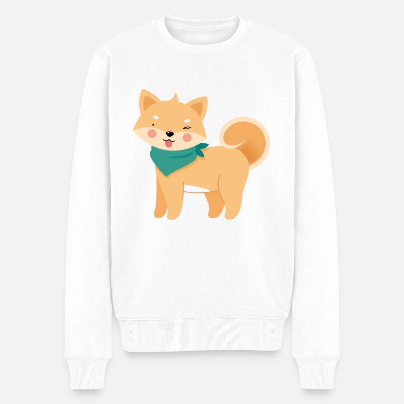 Shiba Inu - Männer Premium Bio Pullover - Weiß