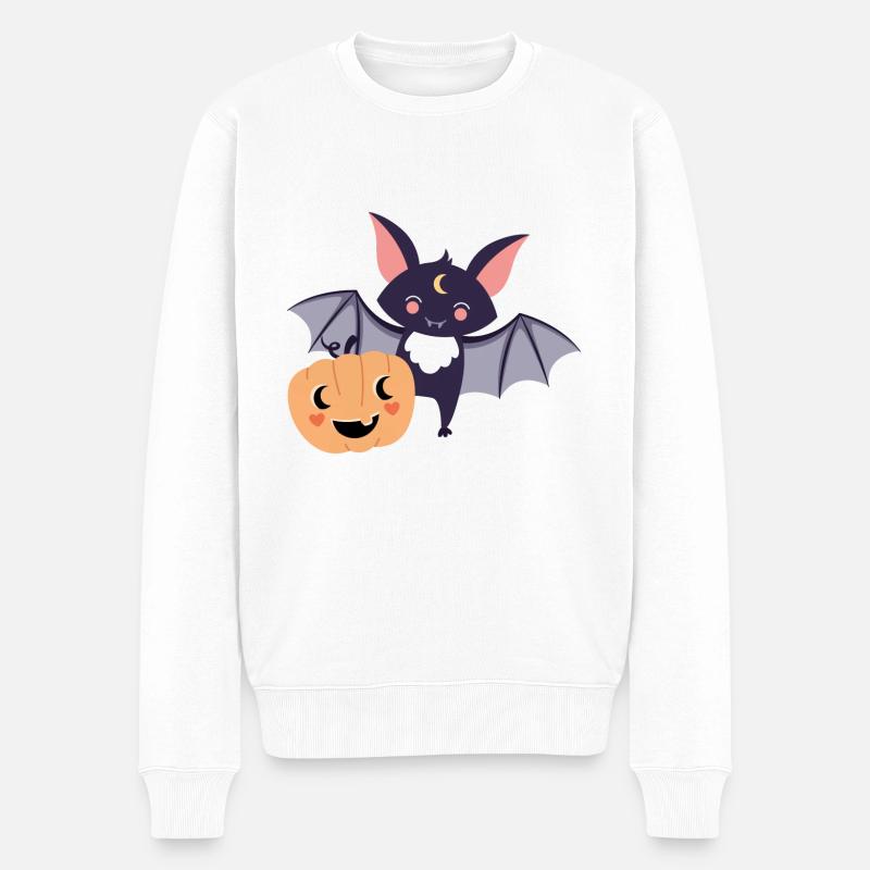 Chauve-souris à la citrouille - Pull Premium bio Homme - blanc