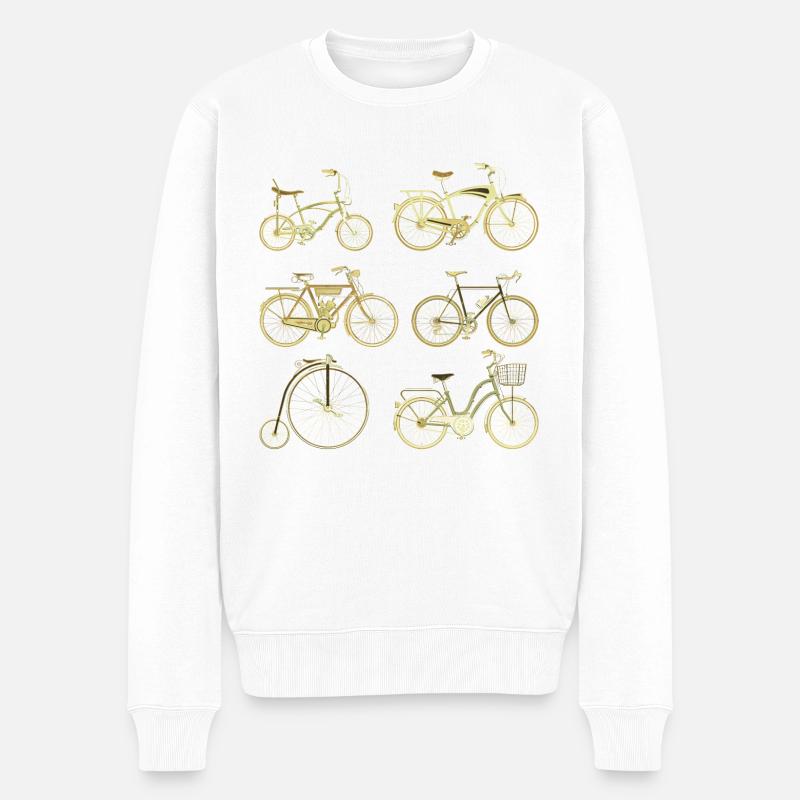 Fahrrad - Männer Premium Bio Pullover - Weiß