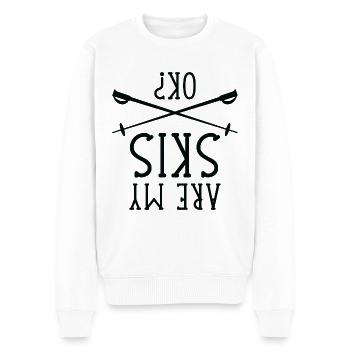 Sind meine Ski ok? - Männer Premium Bio Pullover - Weiß - Vorne - Thijin (182cm)