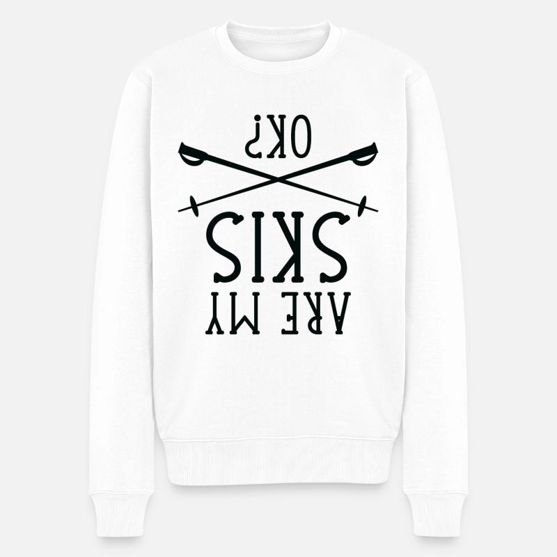 Mes skis vont bien? - Pull Premium bio Homme - blanc