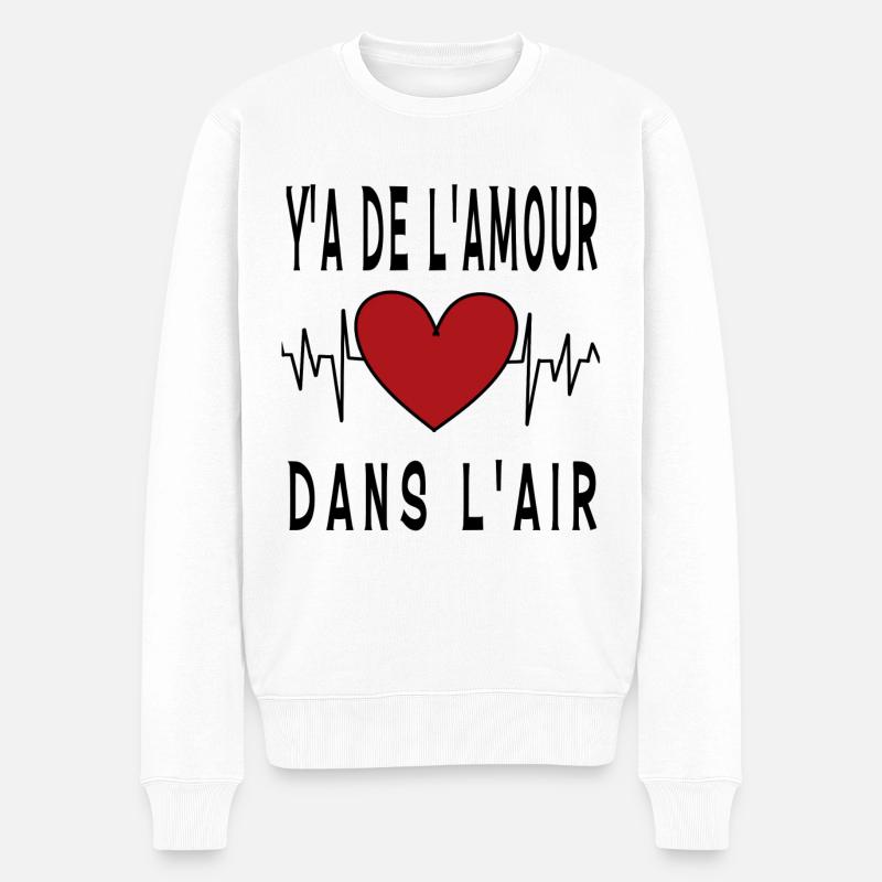 L'AMOUR - Pull Premium bio Homme - blanc