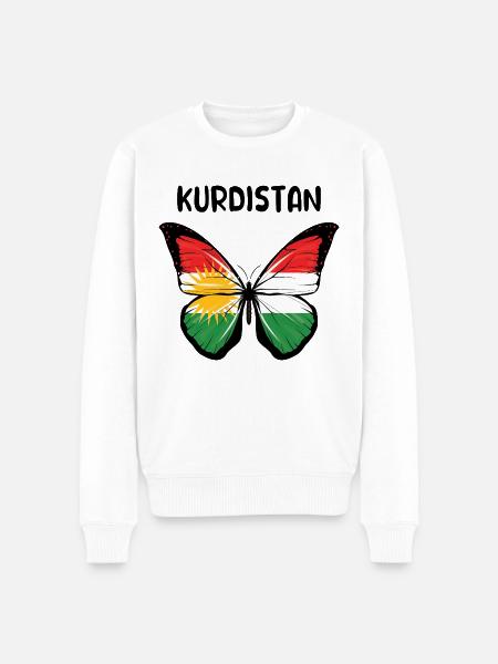 Kurdistan Flagge Bakur Bashur Rojava Rojhlt Newroz - Männer Premium Bio Pullover - Weiß