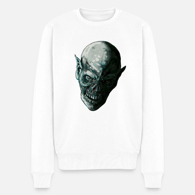 ICY SKULL - Männer Premium Bio Pullover - Weiß