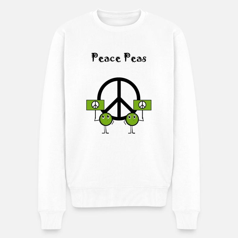 Peace peas - Männer Premium Bio Pullover - Weiß
