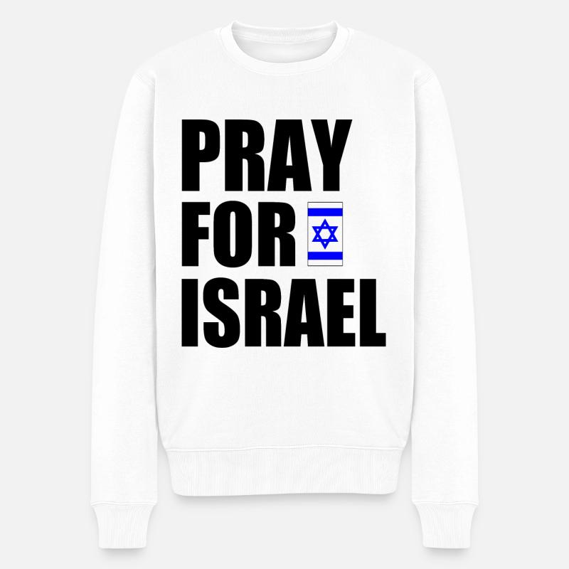 Pray for israel - Männer Premium Bio Pullover - Weiß