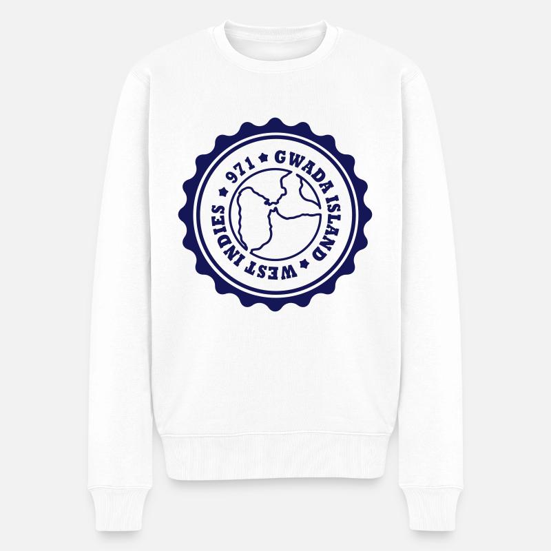 ecusson_gwada - Pull Premium bio Homme - blanc