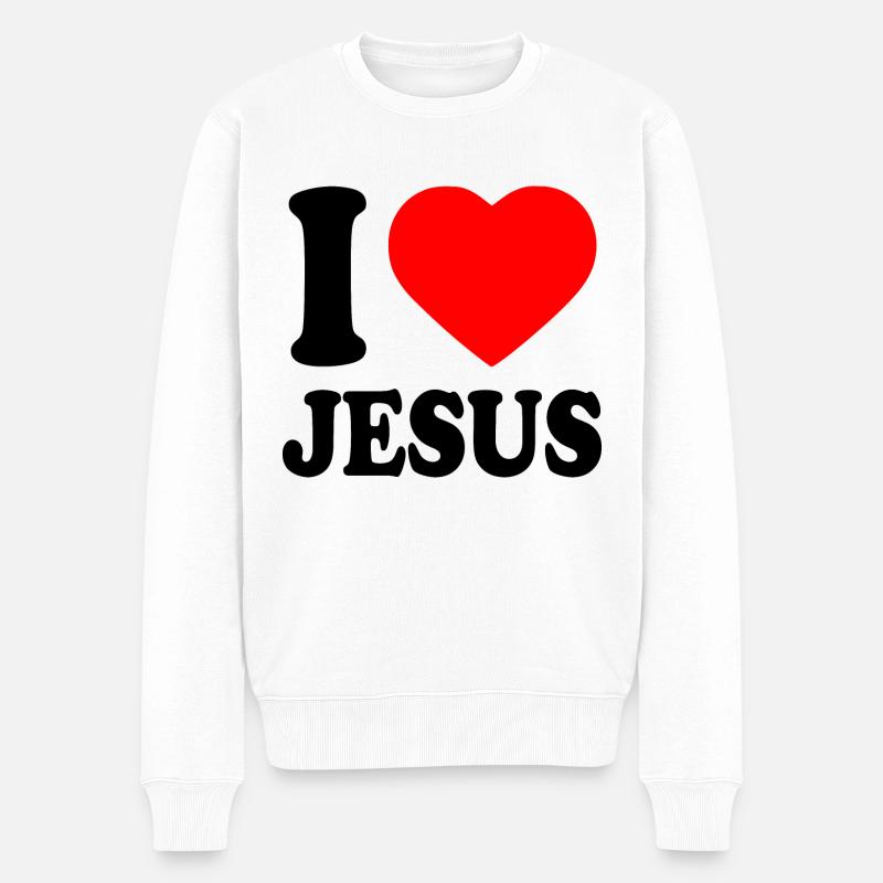 I love jesus - Pull Premium bio Homme - blanc
