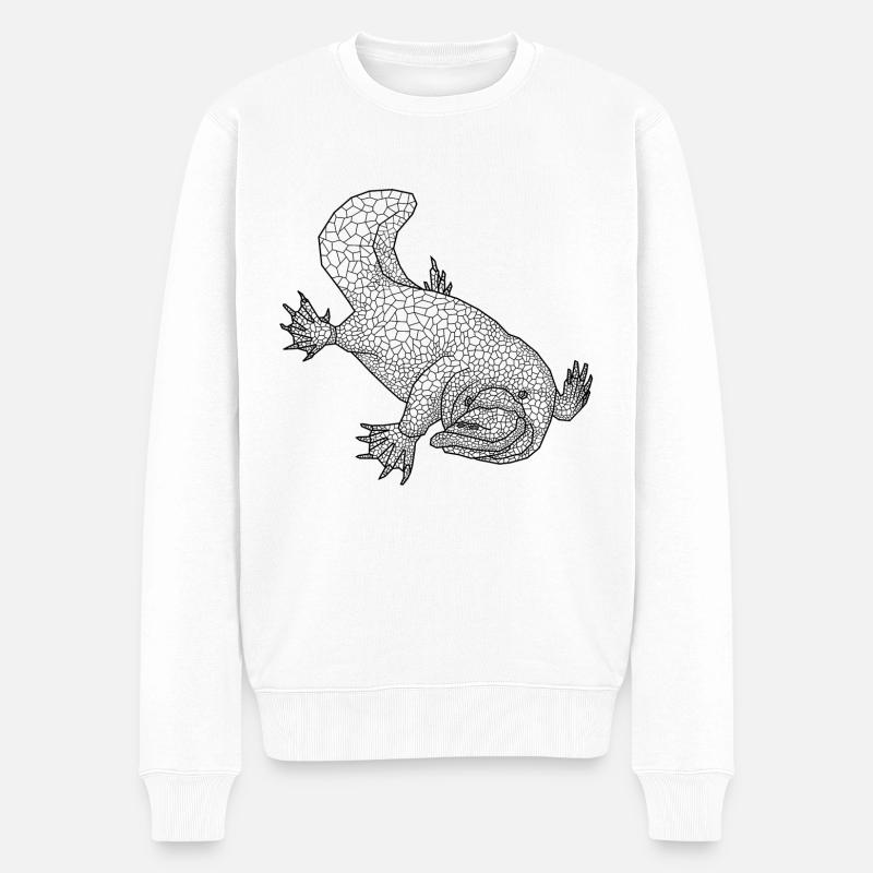Schnabeltier - Männer Premium Bio Pullover - Weiß