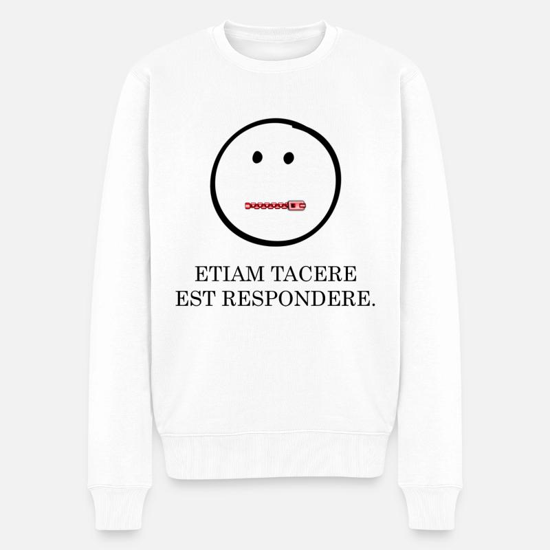 schweigen ist auch eine antwort latein - Männer Premium Bio Pullover - Weiß