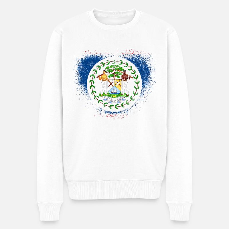 Belize - Männer Premium Bio Pullover - Weiß