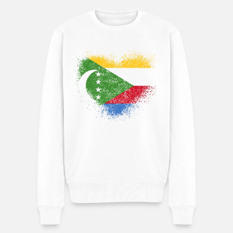 Komoren - Männer Premium Bio Pullover - Weiß