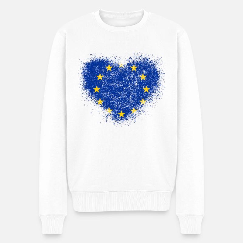 Europäische Union - Männer Premium Bio Pullover - Weiß