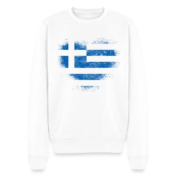 Griechenland - Männer Premium Bio Pullover - Weiß - Vorne - Thijin (182cm)