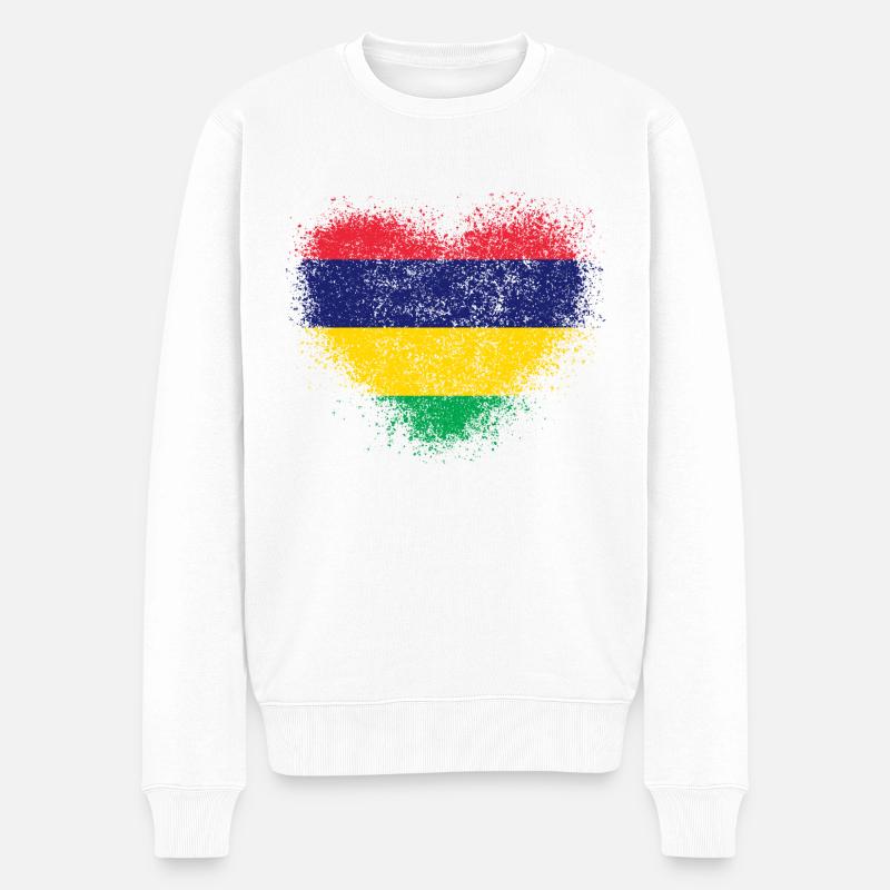 Mauritius - Männer Premium Bio Pullover - Weiß