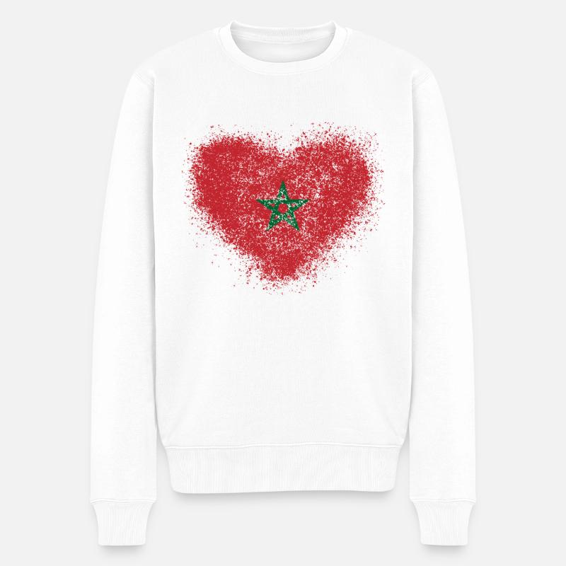 Marokko - Männer Premium Bio Pullover - Weiß