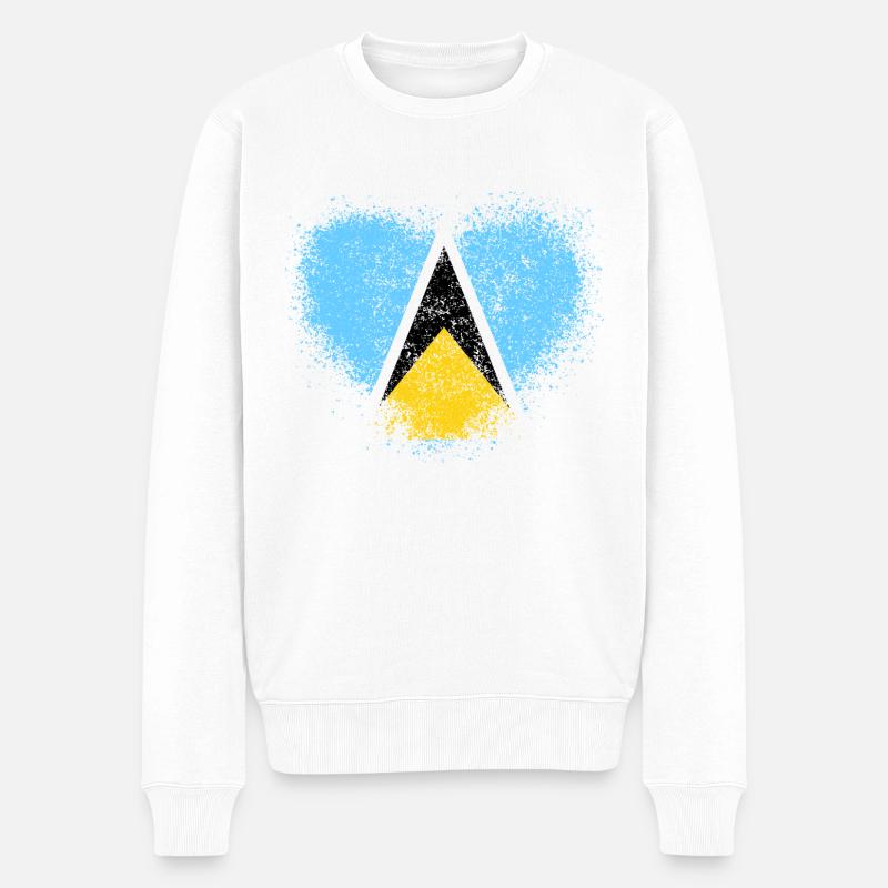 St. Lucia - Männer Premium Bio Pullover - Weiß