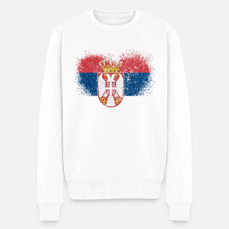 Serbie - Pull Premium bio Homme - blanc