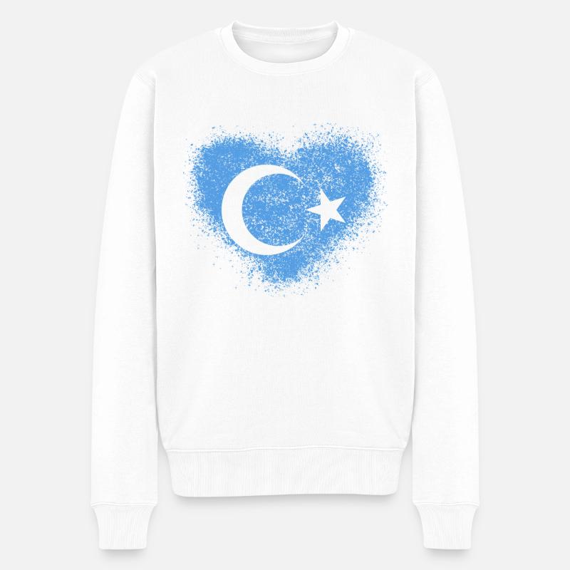 Uiguren - Männer Premium Bio Pullover - Weiß