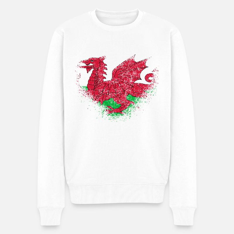 Pays de Galles - Pull Premium bio Homme - blanc