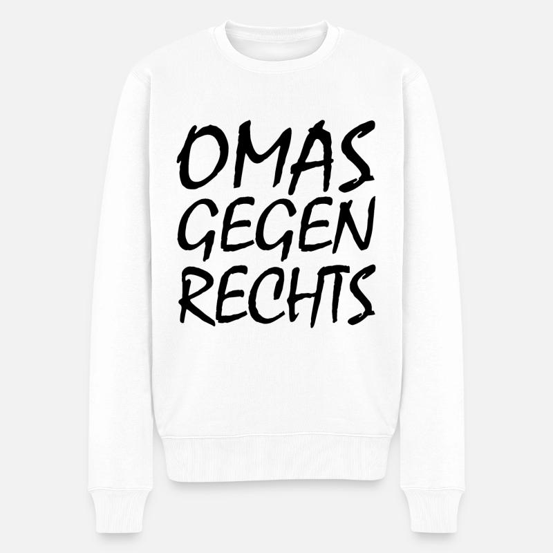 Omas gegen rechts - Männer Premium Bio Pullover - Weiß