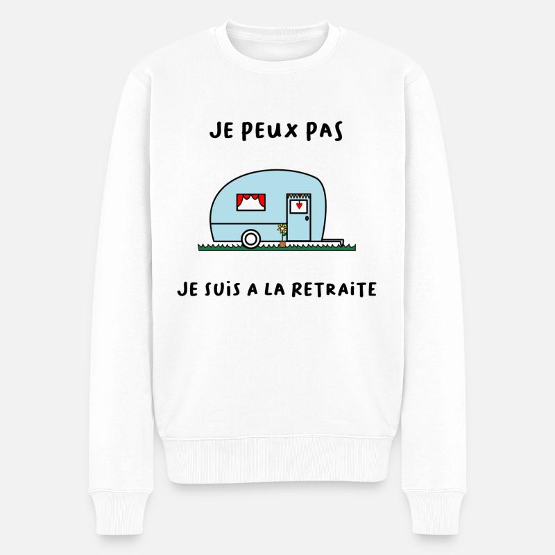 RETRAITE. BONNE RETRAITE. JOYEUSE RETRAITE - Pull Premium bio Homme - blanc