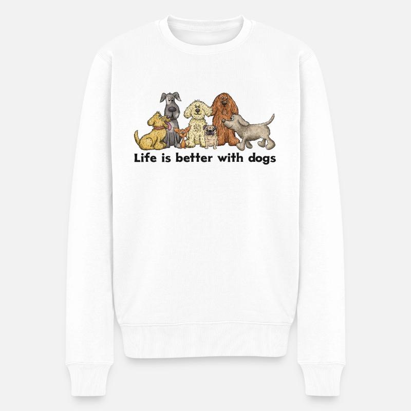 Hundebande life is better - Männer Premium Bio Pullover - Weiß