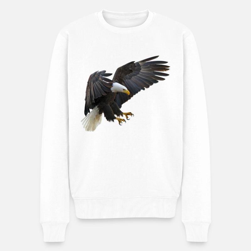 Adler - Männer Premium Bio Pullover - Weiß