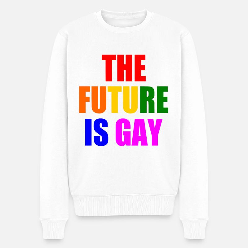 the future is gay - Männer Premium Bio Pullover - Weiß