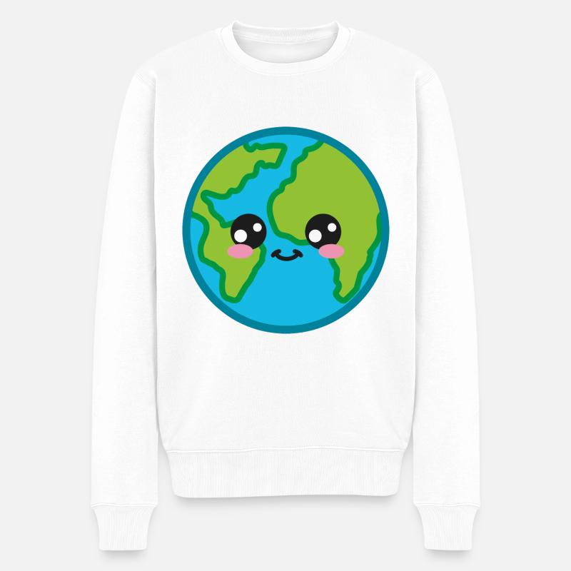 Welt Kawaii Süß - Männer Premium Bio Pullover - Weiß