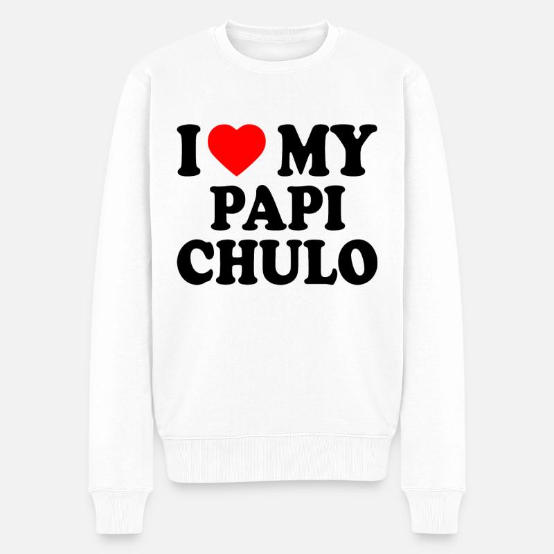 I love my papi chulo - Men's Premium Organic Jumper - white